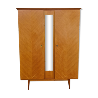 Wooden cabinet, wardrobe, shelves, vintage, 60s