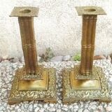 Pair of brass candlesticks, vintage