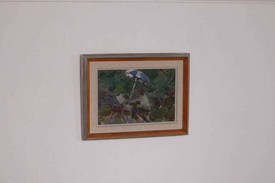 Original Swedish oil on panel – “Seated Figure” by Gösta Stawåsen – vintage & framed – 38 × 29 cm (15.0" × 11.4")