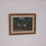 Original Swedish oil on panel – “Seated Figure” by Gösta Stawåsen – vintage & framed – 38 × 29 cm (15.0" × 11.4")