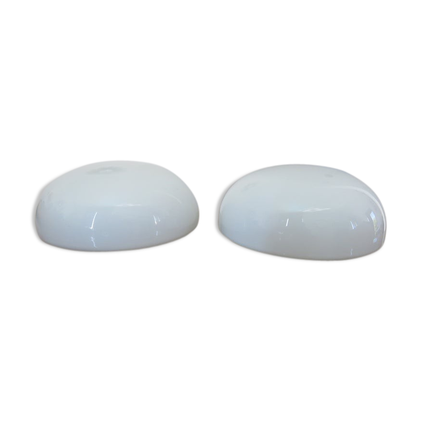 Pair of white opaline ceiling light 1970s