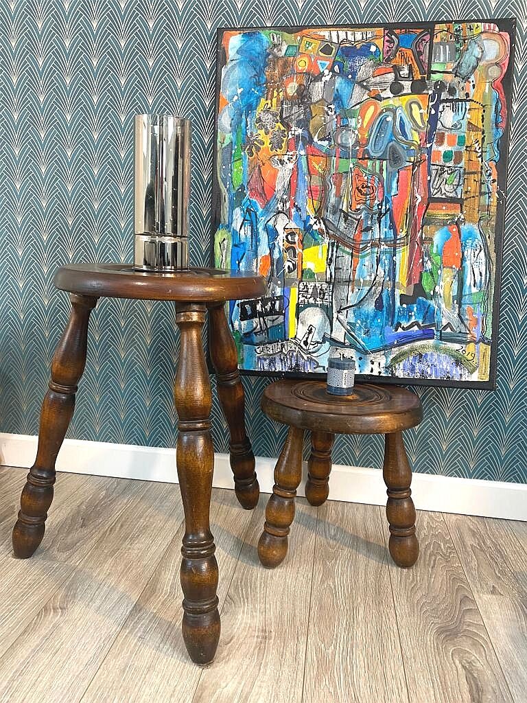 Pair of tripod stools