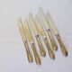 6 dessert knives in silver metal punched 2106271