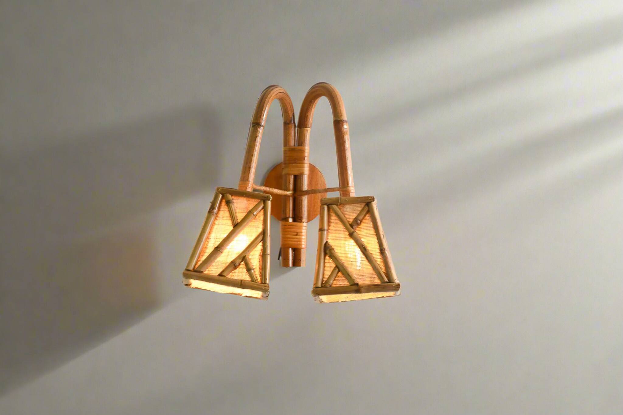 Double Bamboo Wall Sconce