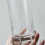 Set of 4 cut crystal orangeade glasses