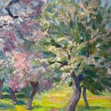 Flowered landscape signed Lacas