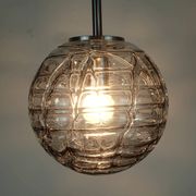 No. 2 of 2 - elegant doria pendant lamp clear and smoke grey 60s 70s
