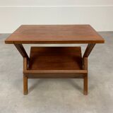 Table d'appoint pieds compas porte livre années 50