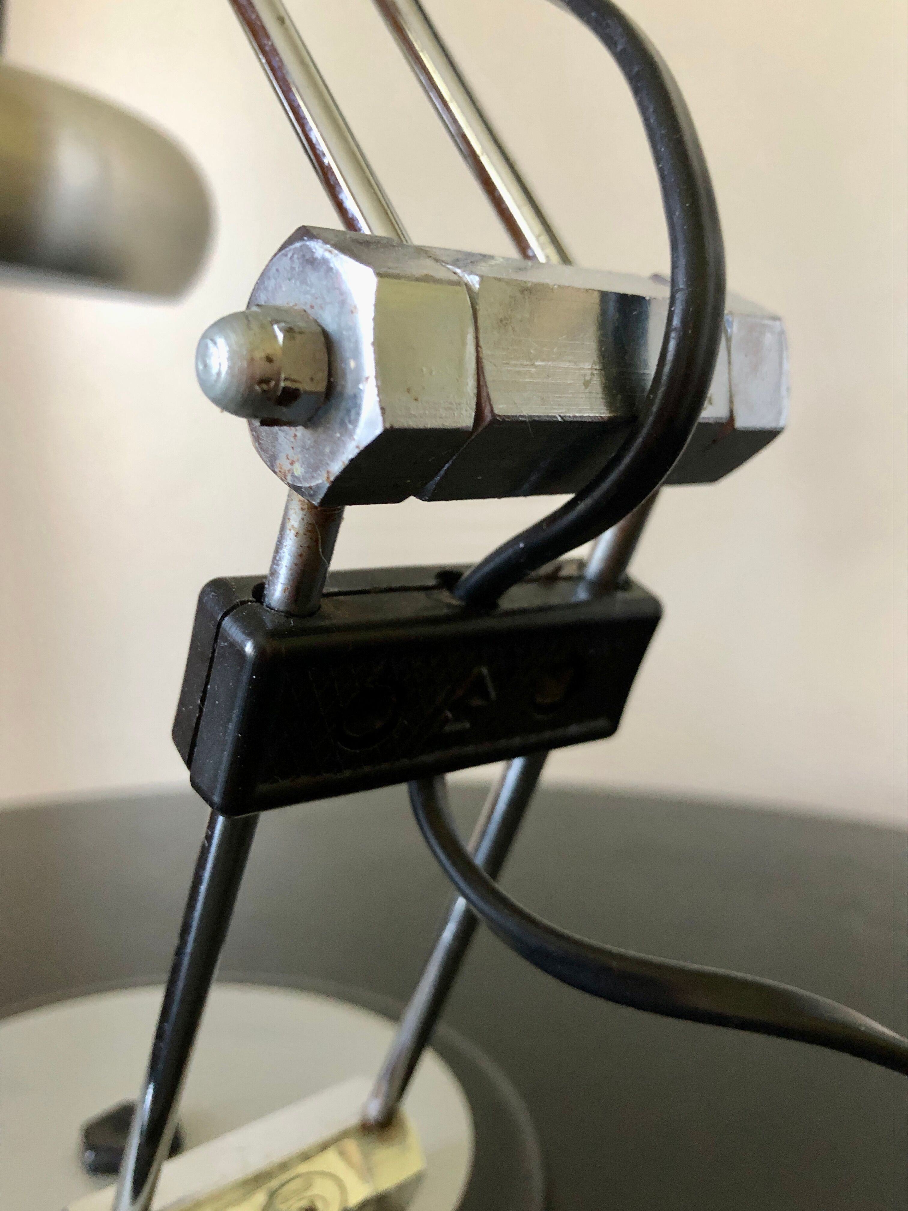 Brushed metal Aluminor lamp 1970