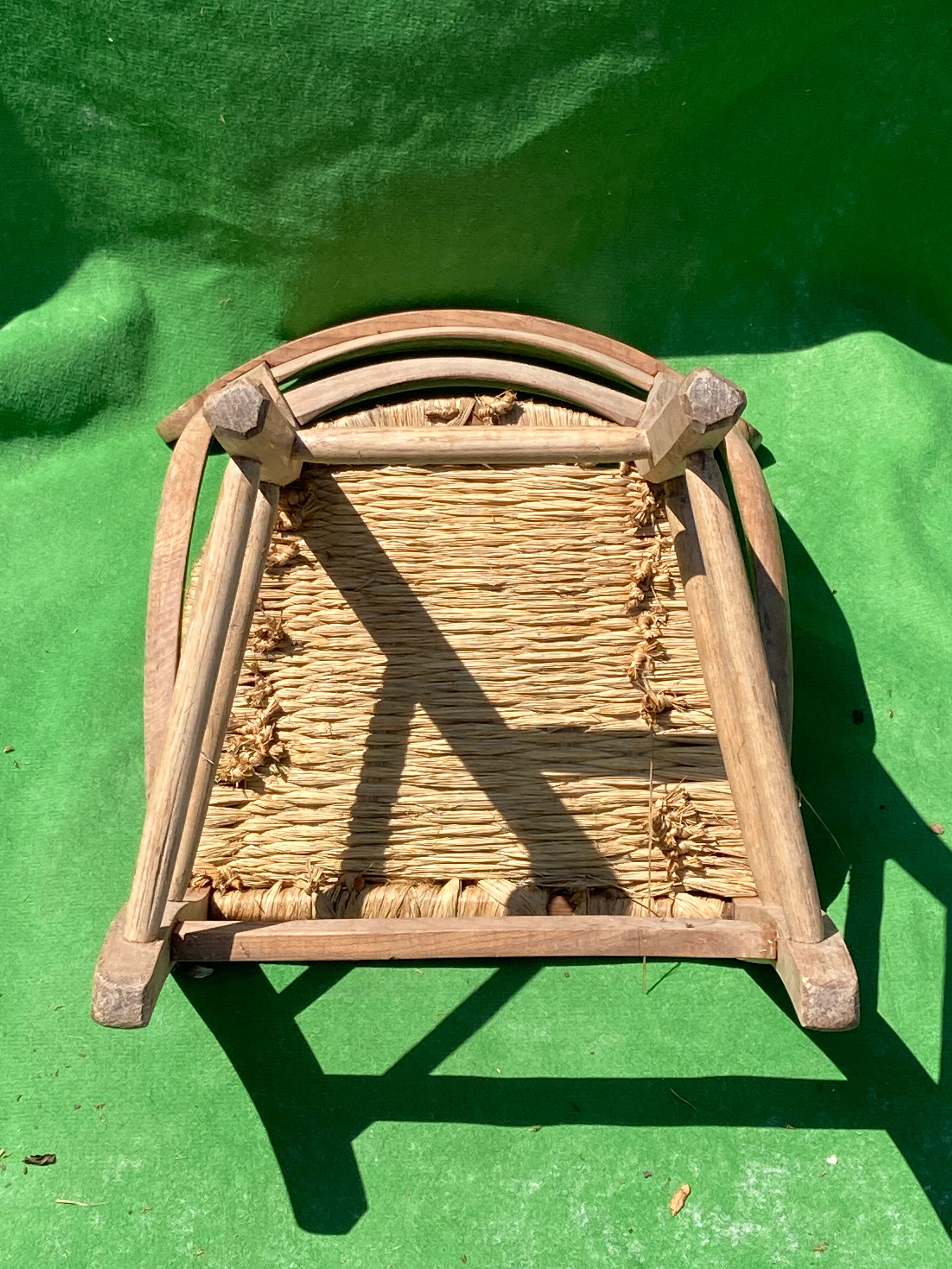 Antique French wicker wabi sabi chair