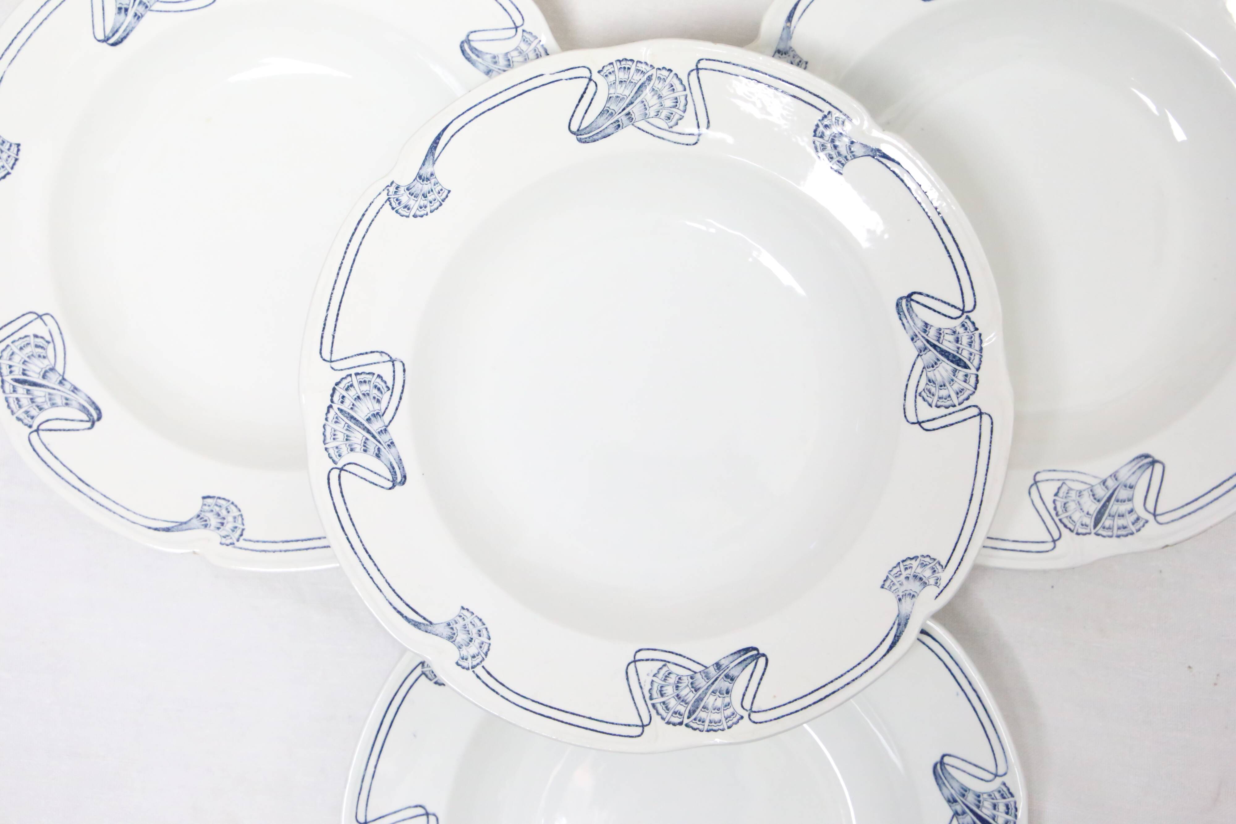 Deep plates x4, Onnaing, Algéciras model, Granite, 19th century