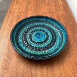 Large bowl in Rimini Blu pottery, mid-century by Aldo Londi for Bitossi.