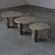 Set of 3 marble coffee tables - Italy 1970s