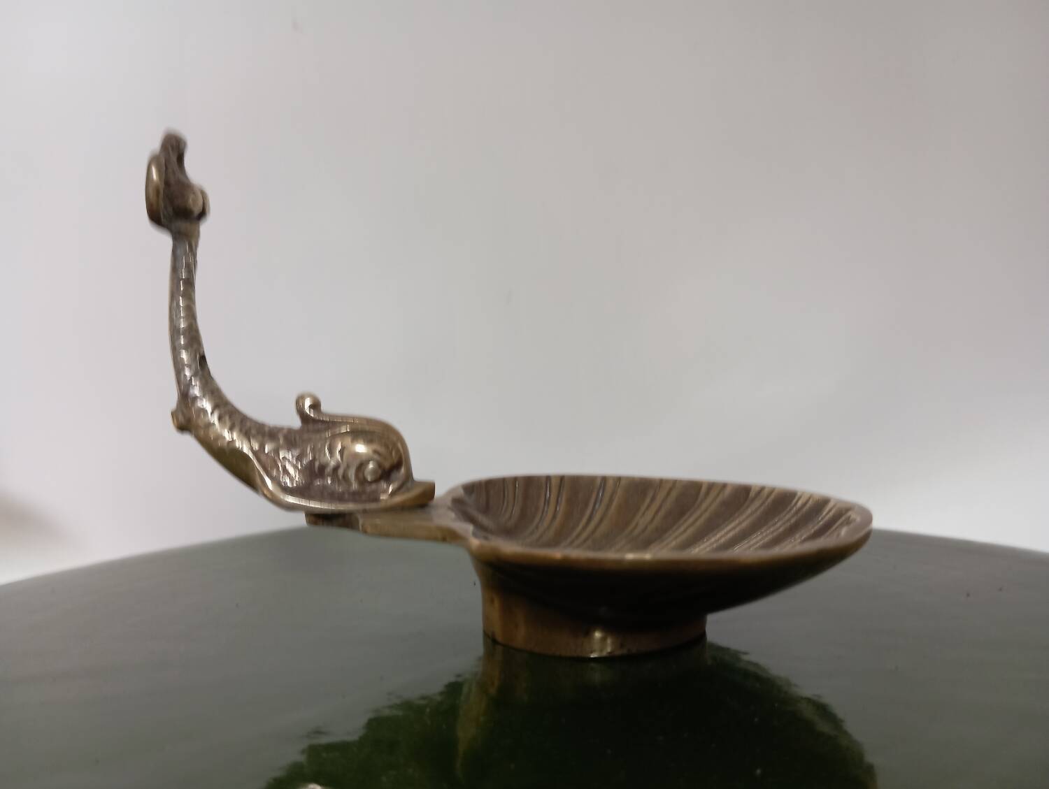 Brass shell wall soap dish, mid-20th century