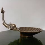 Brass shell wall soap dish, mid-20th century