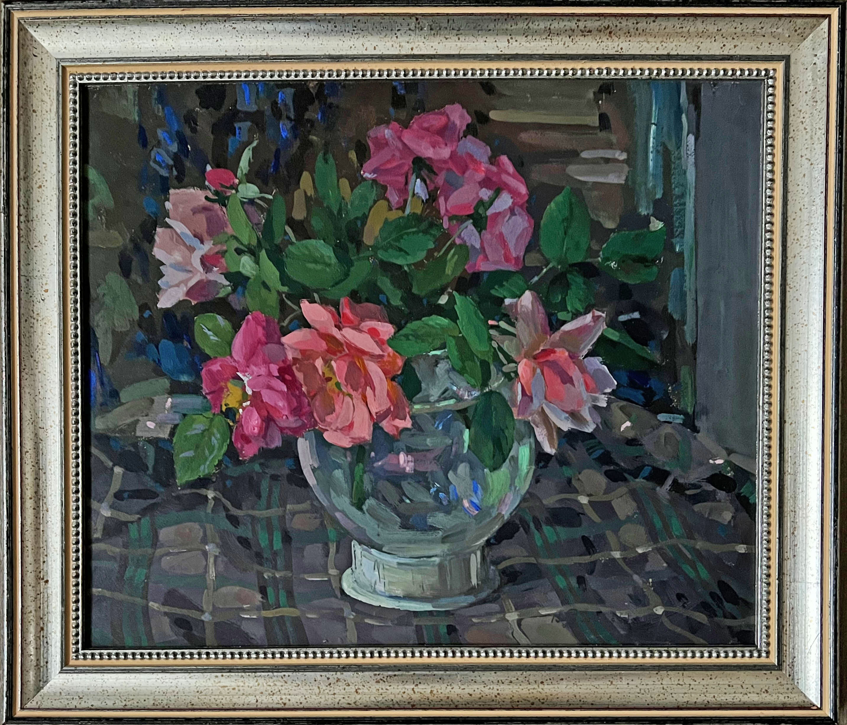 "Roses in the vase" by Pustoshkin painting