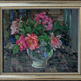 "Roses in the vase" by Pustoshkin painting