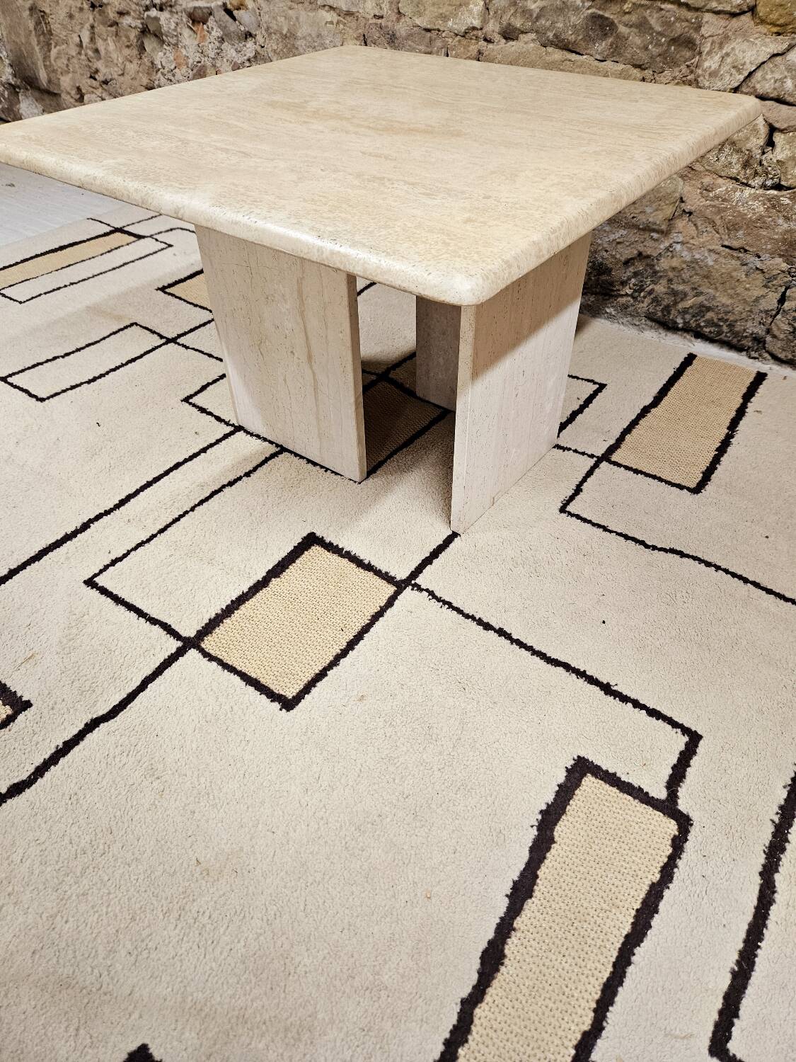 Travertine coffee table 1980