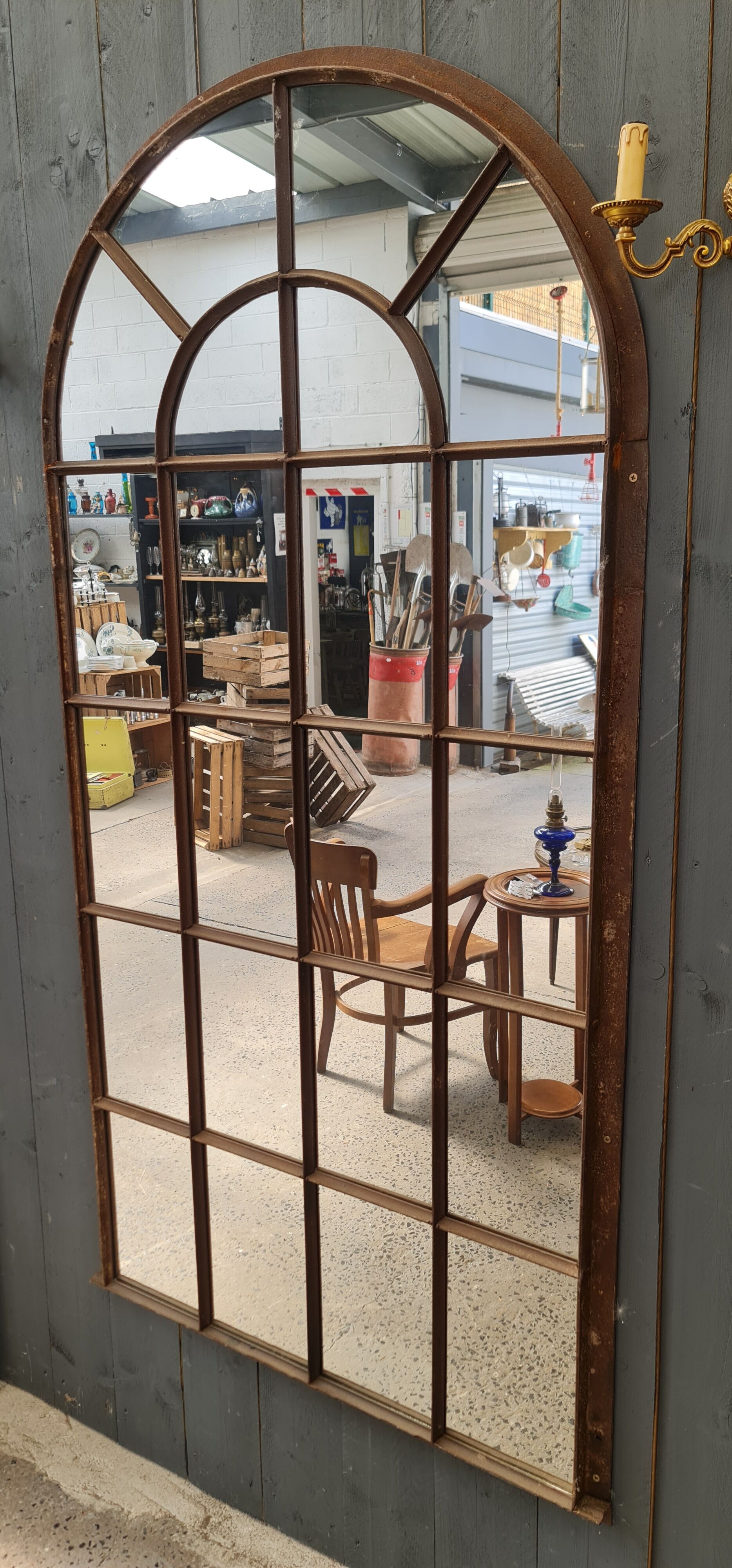 Large industrial mirror 195 cm high