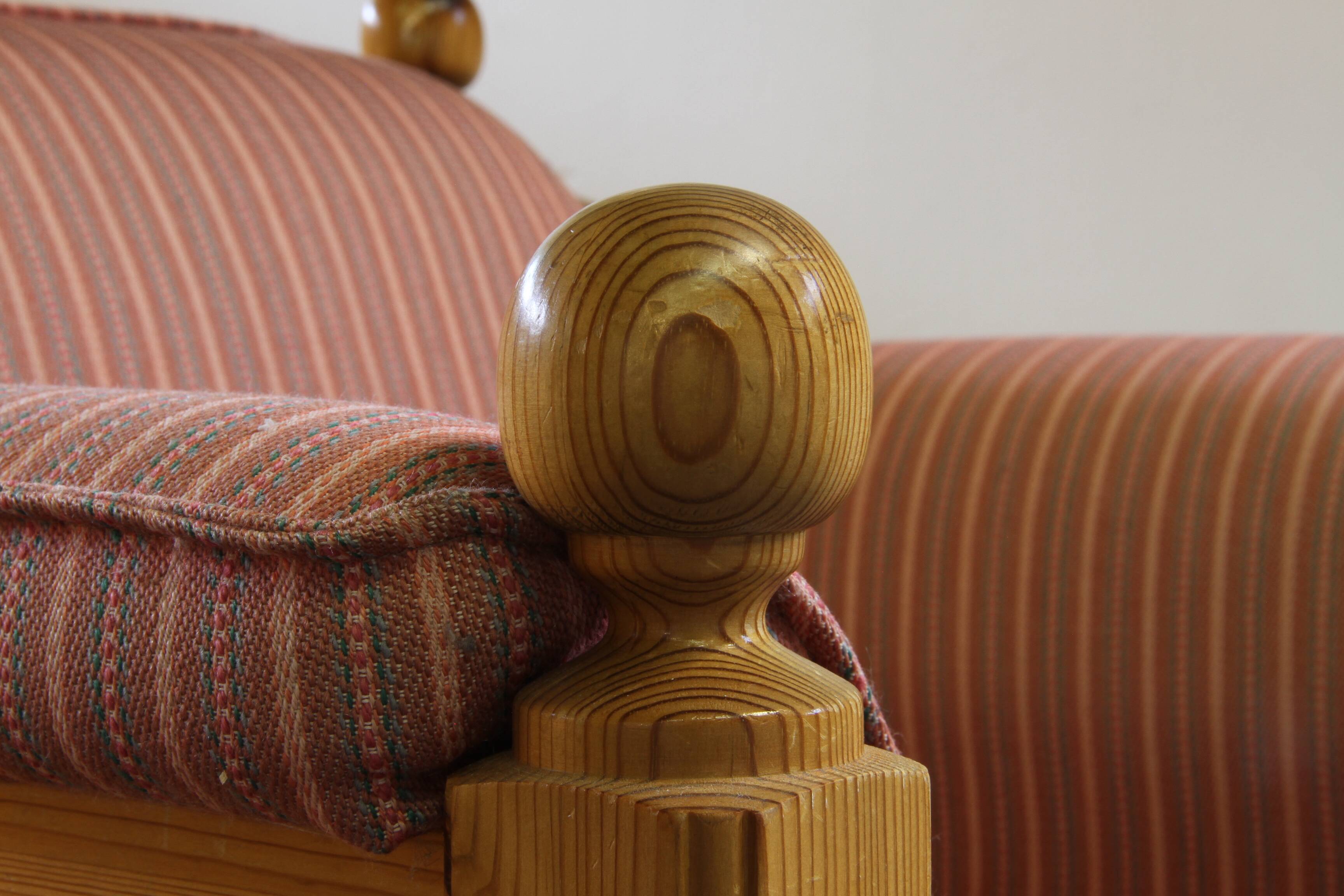 Vintage mid-century Danish pine lounge chair, 1970s