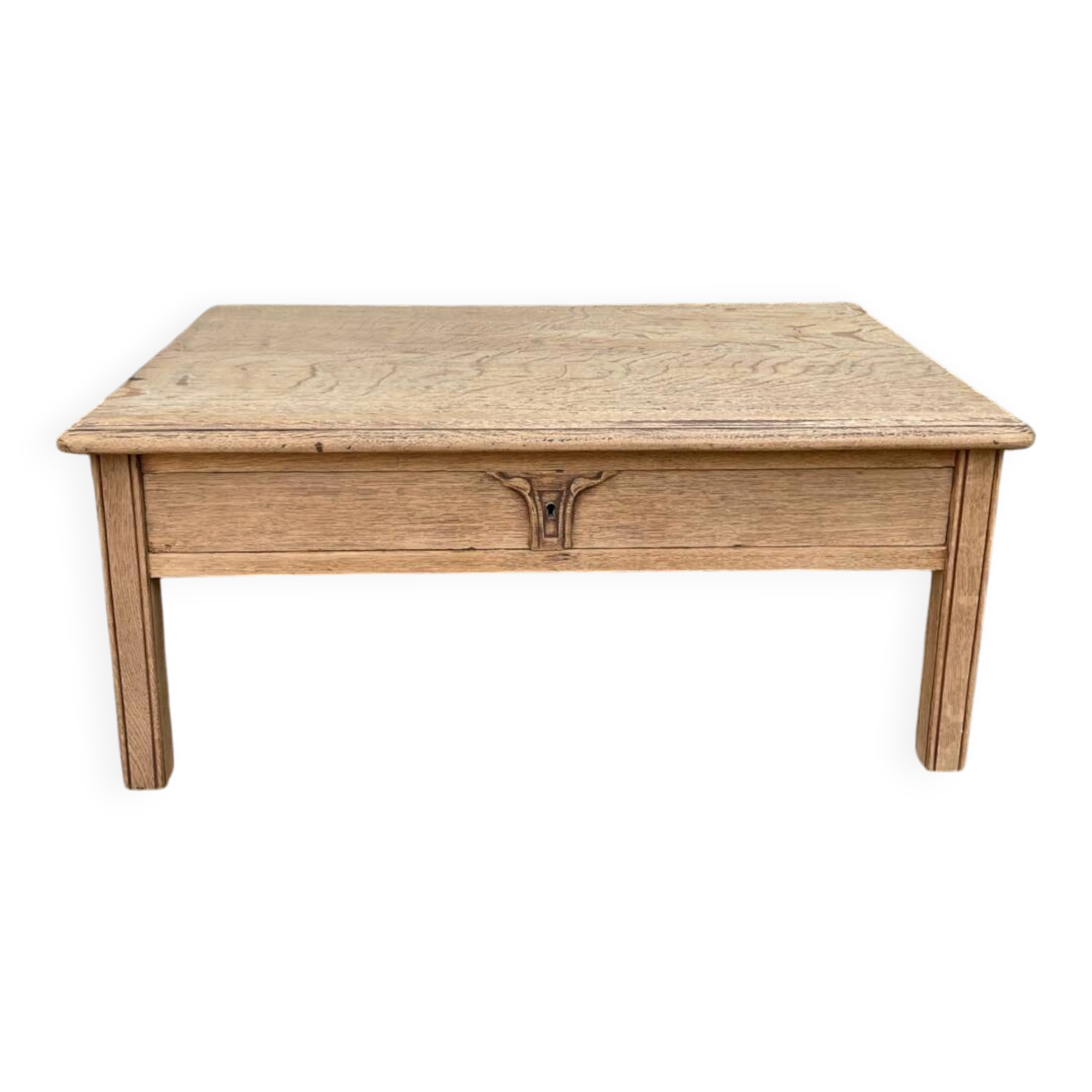 Table basse ancienne en chêne massif