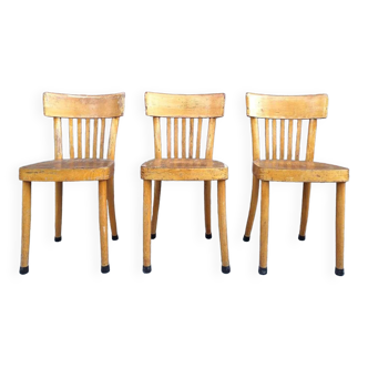 3 Vintage Bistro Chairs, Antique Seating Furniture