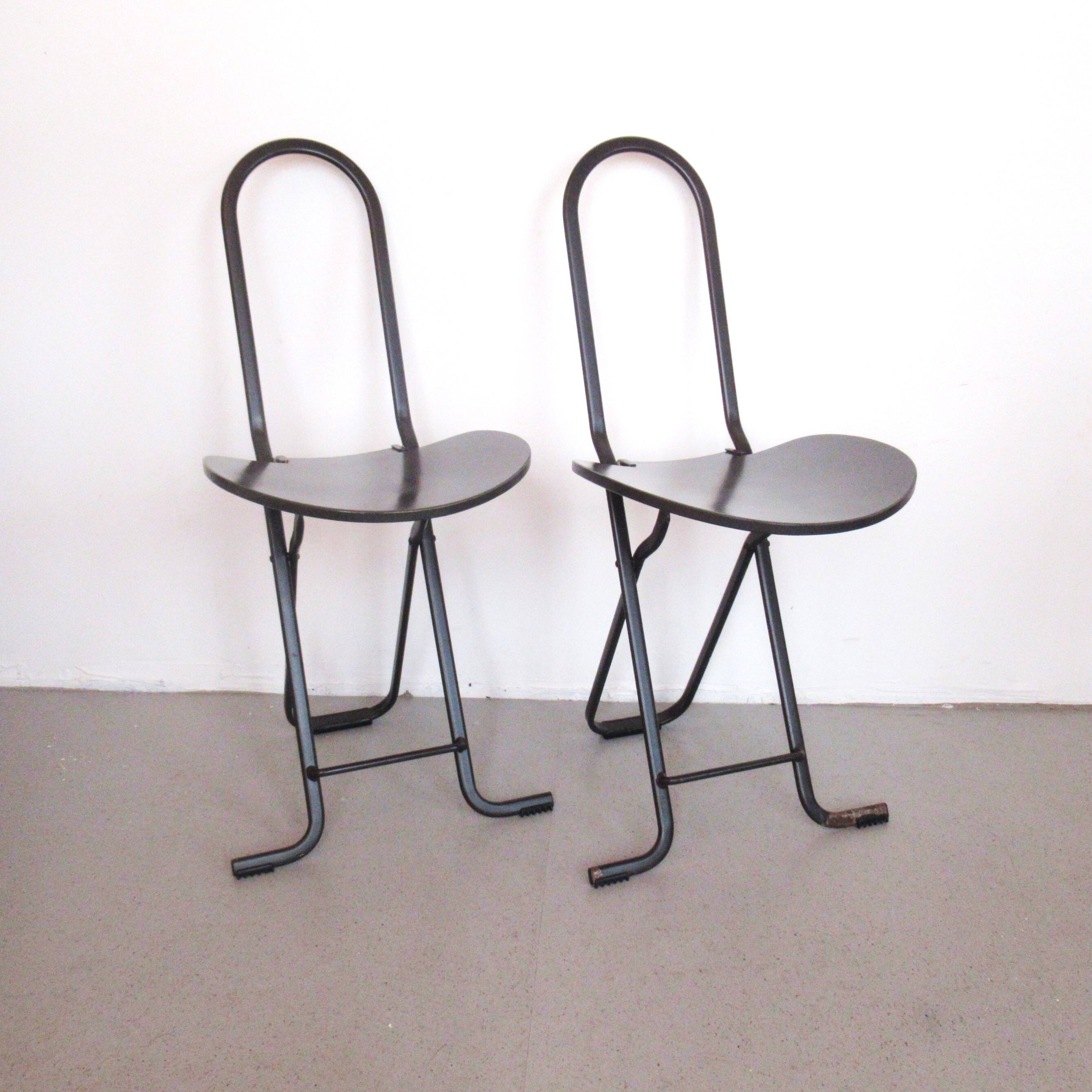 Pair of brown Dafné chairs Gastone Thema 70s