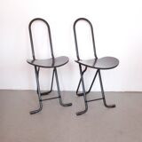 Pair of brown Dafné chairs Gastone Thema 70s