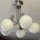 5-ball chrome chandelier 70-80s