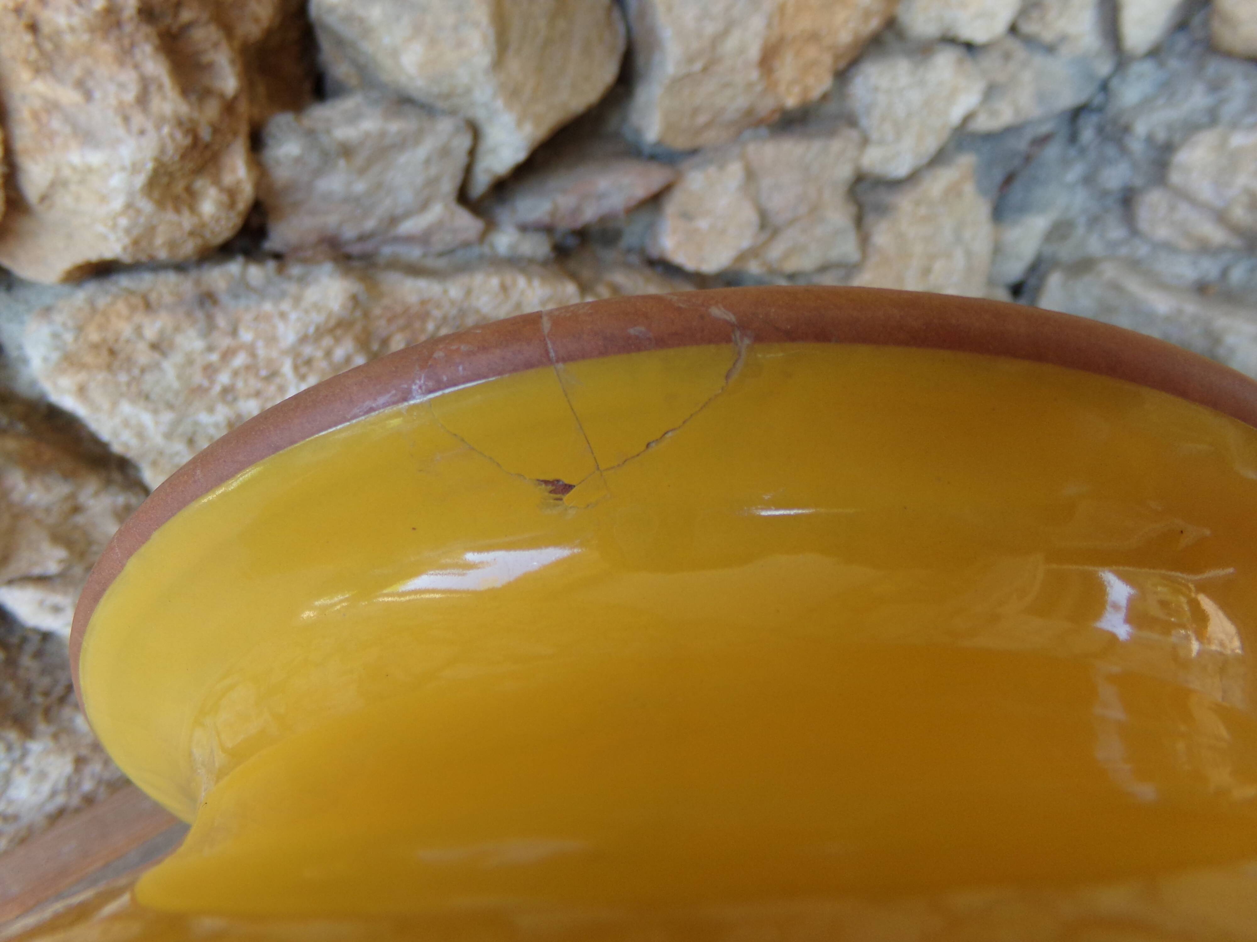 Yellow glazed earth vase