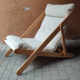 folding chair by Gilles Lundgren in canvas and pine