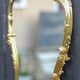 Console and its vintage mirror, brass and marble wall console, rococo style brass mirror