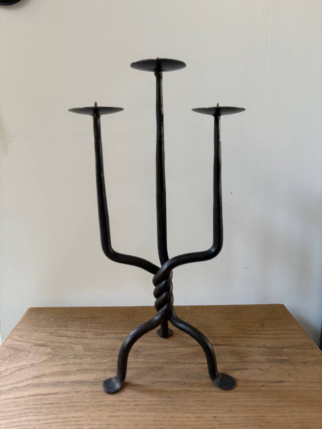 Antique wrought iron candlestick