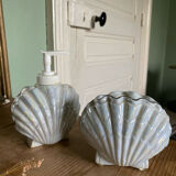 Soap dispenser and shell toothbrush storage