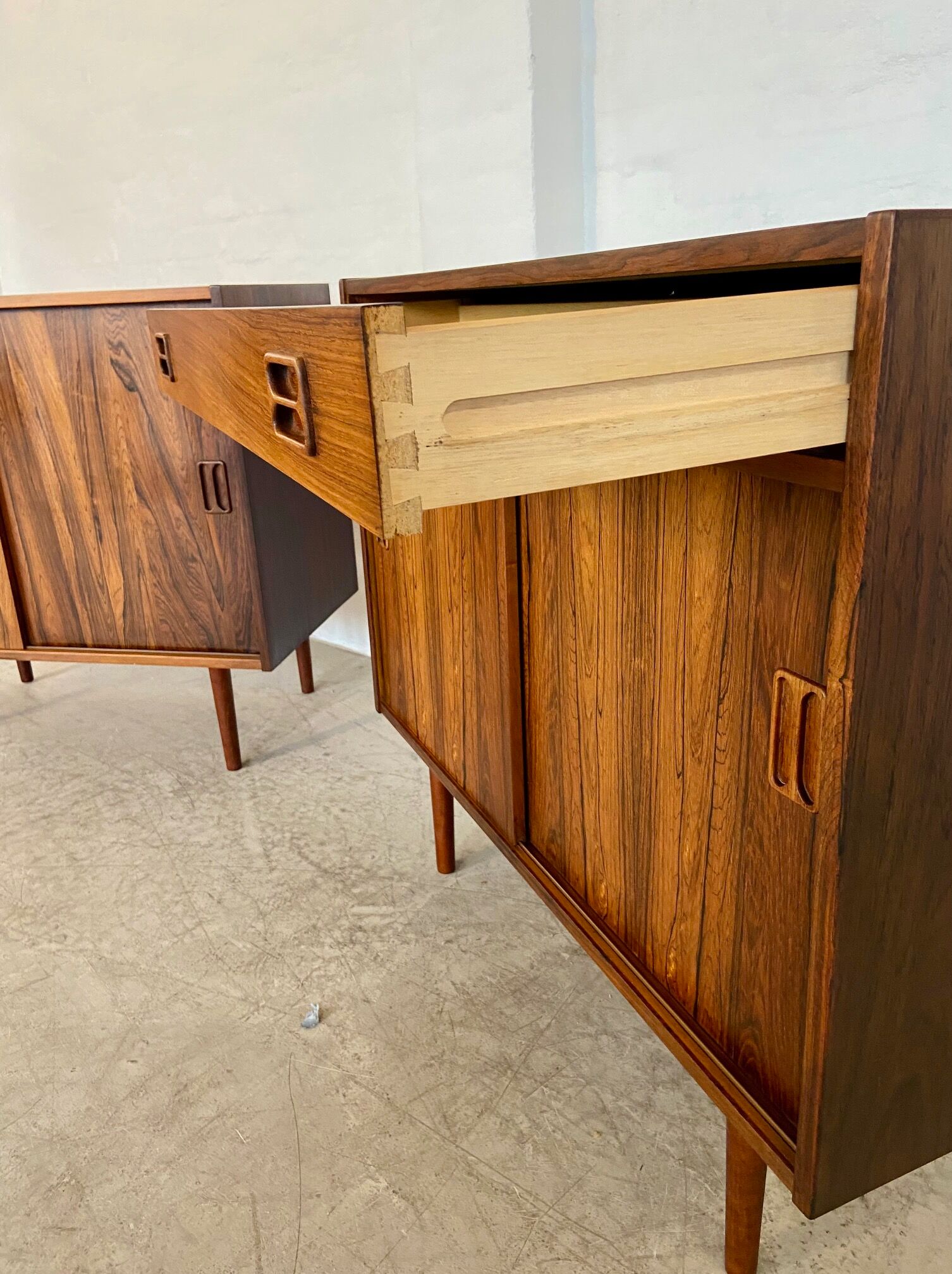 Vintage Danish buffets in rosewood from the 1960s.