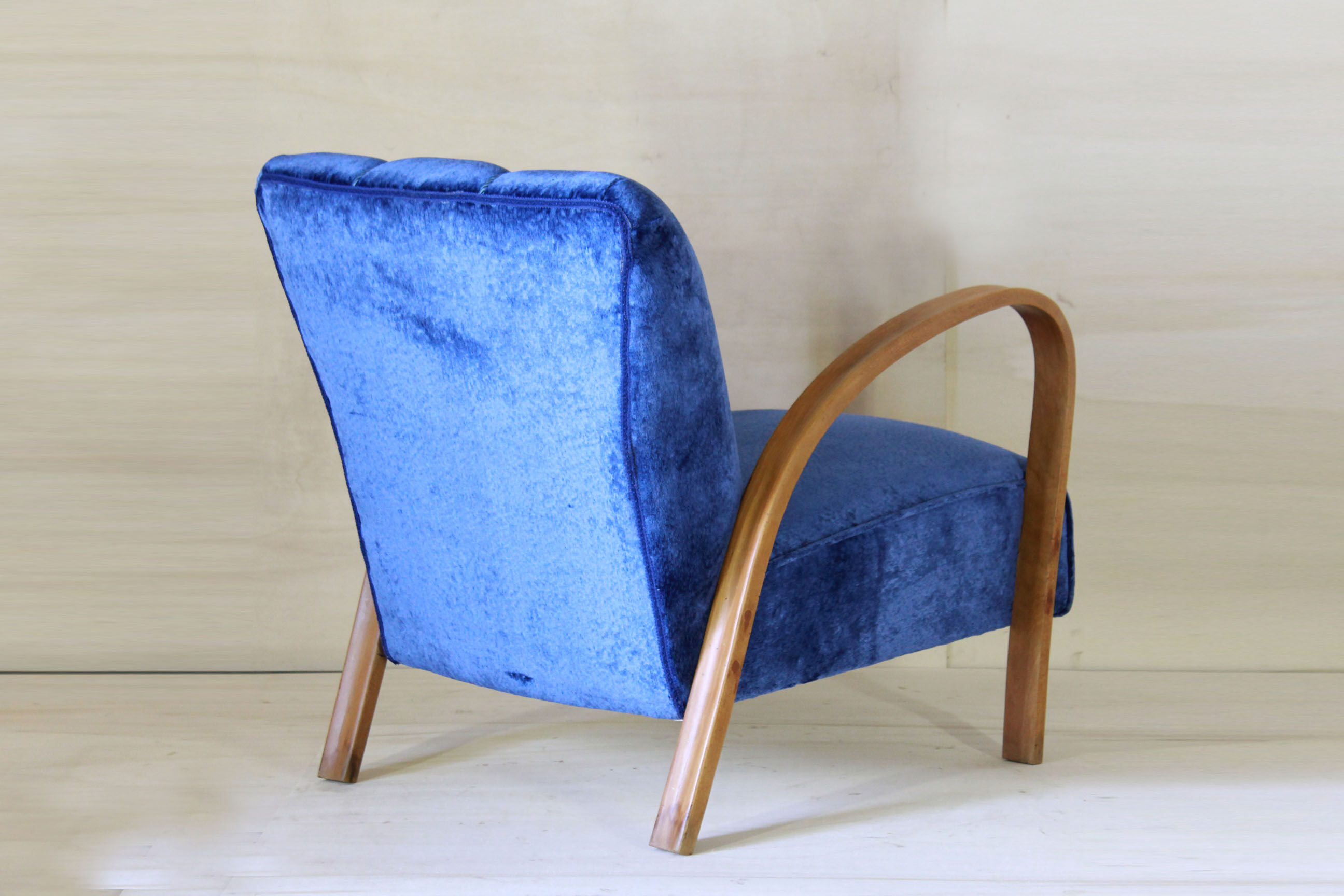 1940s italian art deco velvet armchair