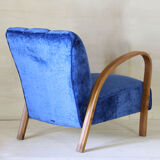 1940s italian art deco velvet armchair