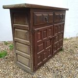 Low oak and wrought iron sideboard 18th/19th century