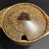 Vintage stoneware mustard pot from the 20th century