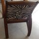 Scandinavian style wood armchair, black and white fabric