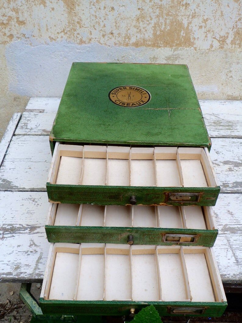 Old haberdashery furniture with drawers