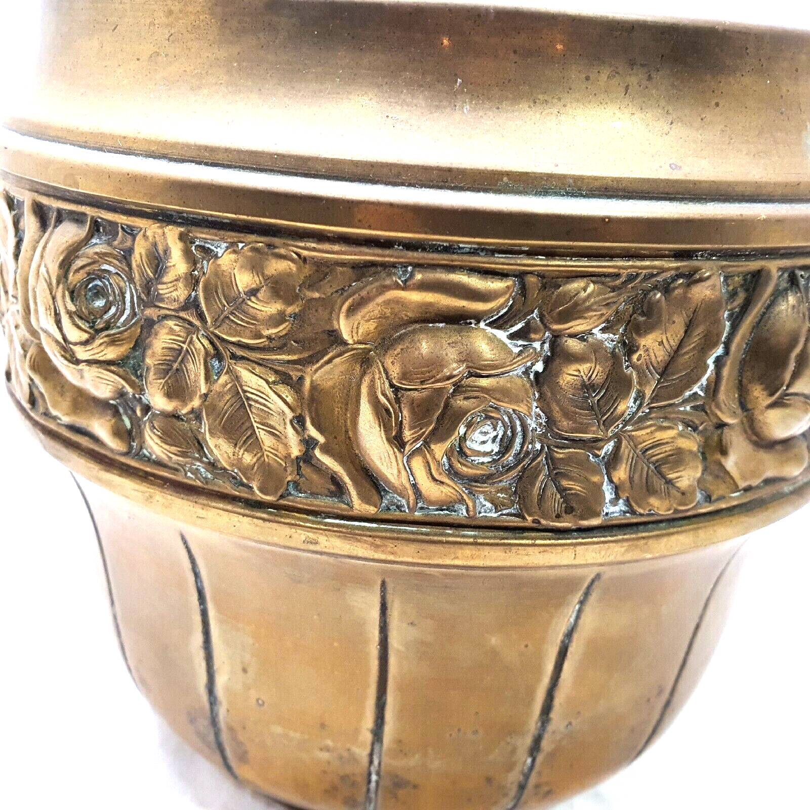 Pot brass or bronze decorations pink decoration flower plant