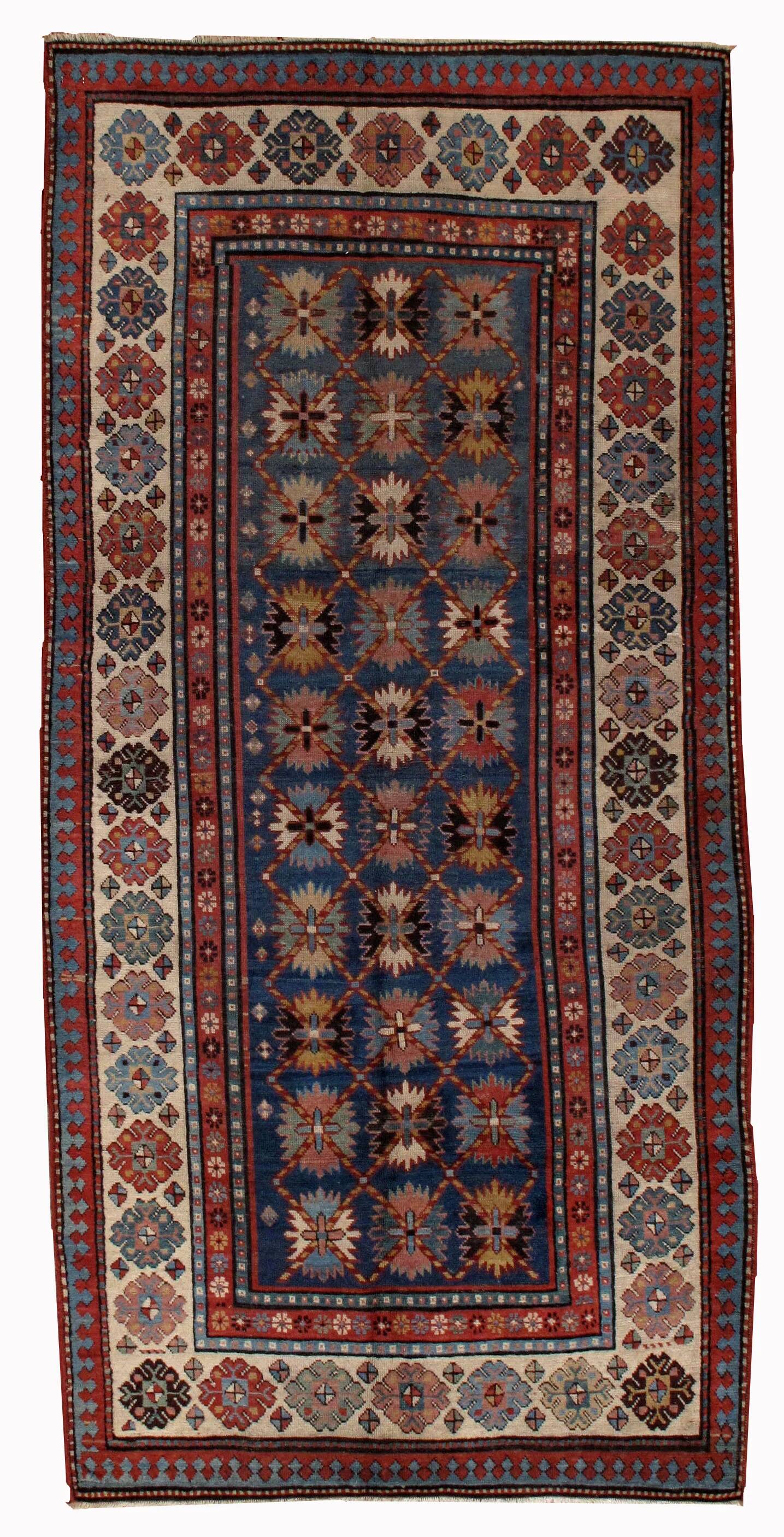 Handmade antique Caucasian Talish rug 131cm x 271cm 1880s - 1B514