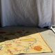 Large beige Indian rug with floral patterns 196x137.