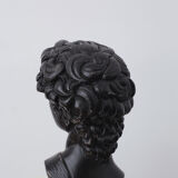 David head in black waxed plaster
