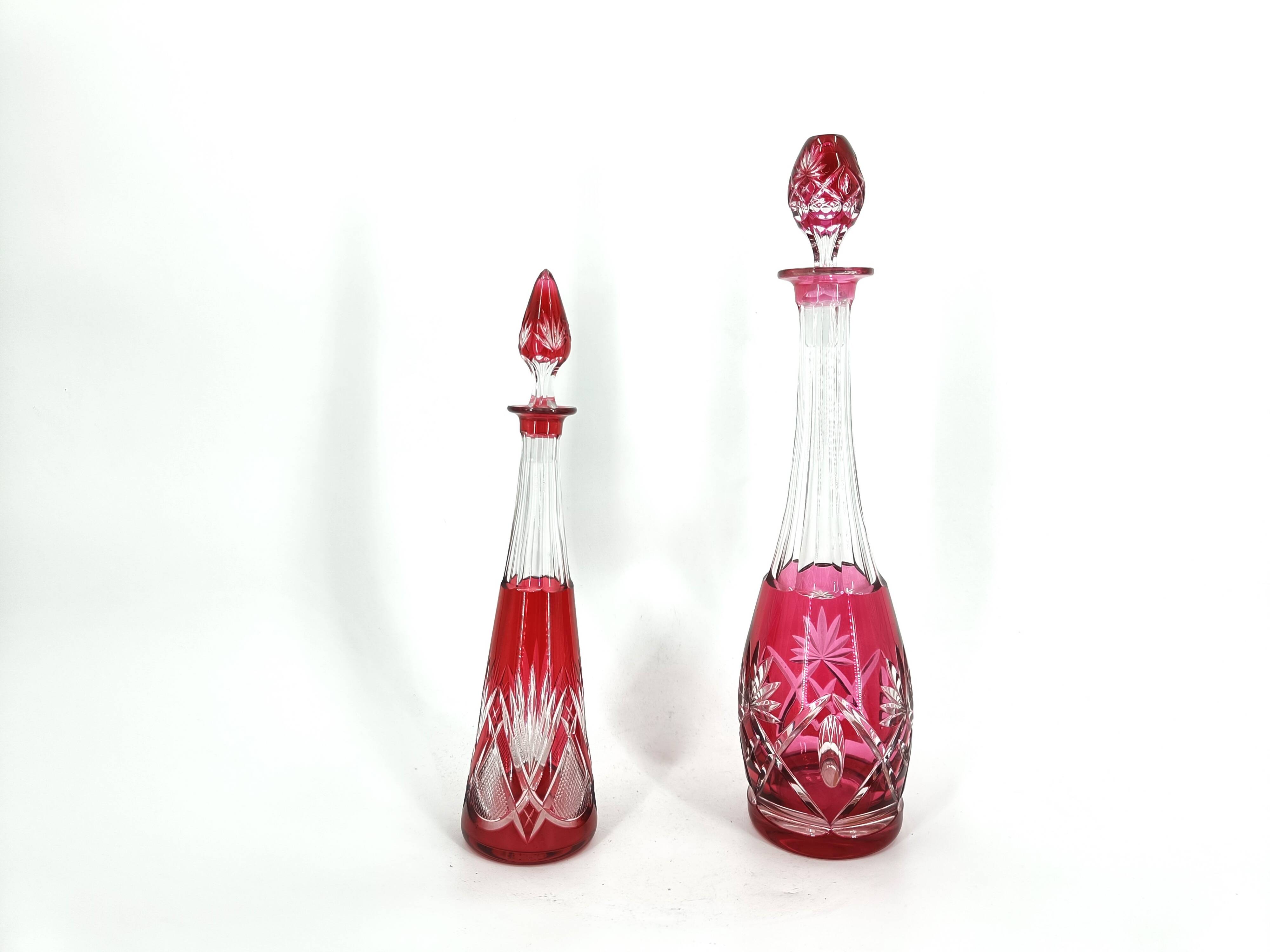Crystal caraffe or decanters by Val Saint Lambert, 1960s