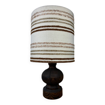 Lampe en bois brutaliste par Temde, années 70