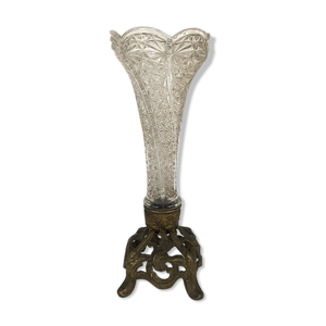 Vase en cristal taillé - monture