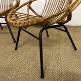 Rattan armchairs feet metal