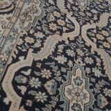 Handknotted Indigo Turkish Oushak Rug with Medallion 3'1" X 5'4"